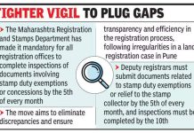 नोंदणी विभाग मुद्रांक शुल्क सवलतींची थेट मासिक छाननी करतो