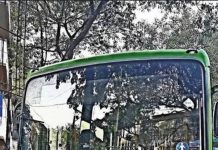 बस थांबवणाऱ्या ३ पैकी दोन पोलिसांनी ब्रेक पेडल दाबण्यासाठी हात वापरले